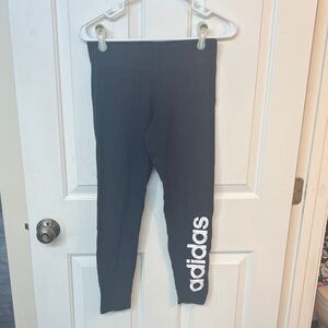 adidas navy Leggings with White Side Logo - women’s